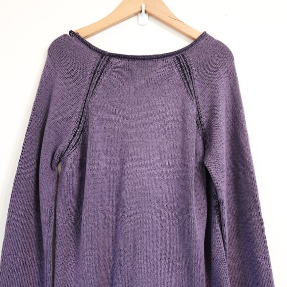 Vtg Calvin Klein Women's Knit Sweater Top Boat Neck Knit Plum Sz L/G Whimsigoth - Picture 7 of 12